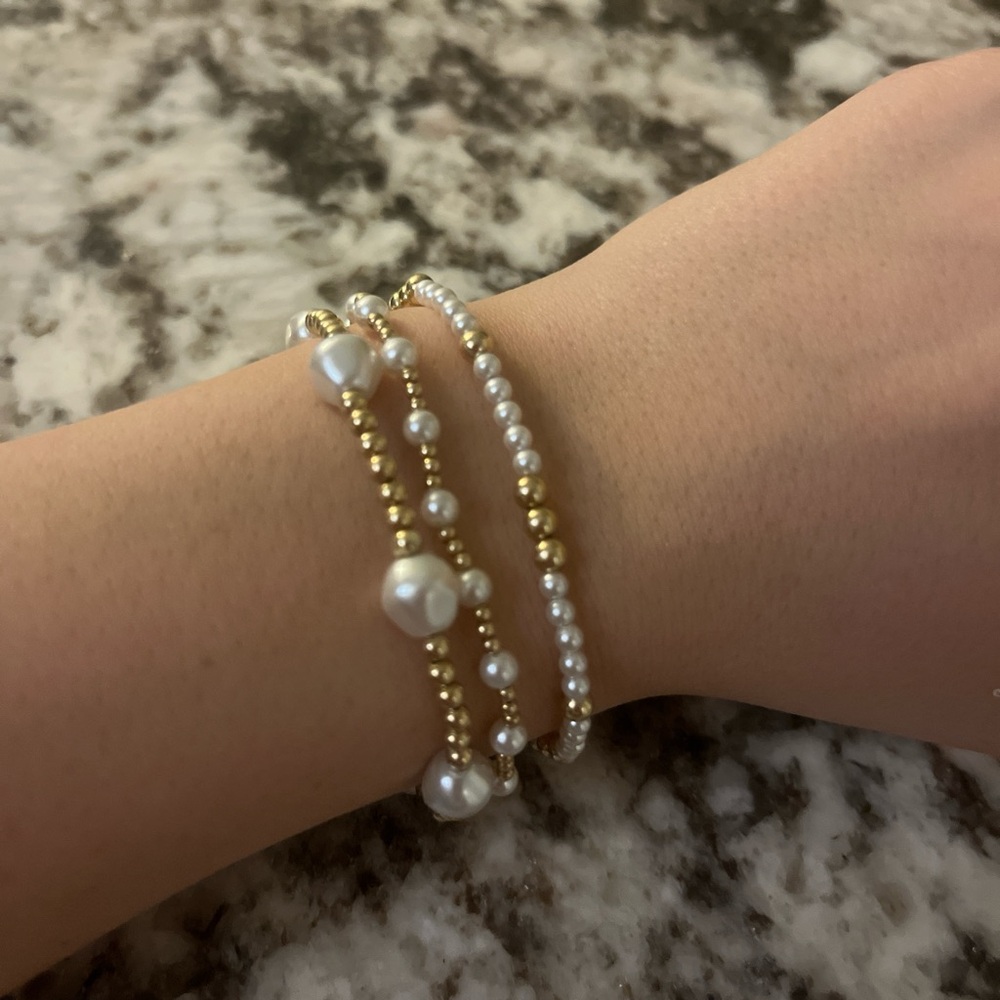 Enewton Gold and Pearl Bracelet Stack of 3